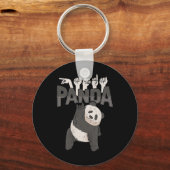 ILY Panda ASL Hand Gesture Deaf Hearing Loss Aware Sleutelhanger (Achterkant)