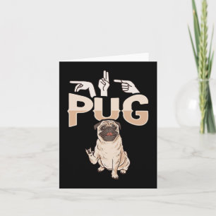 ILY Pug ASL Handgebaar Dove Gehoorverlies Bewustzi Kaart