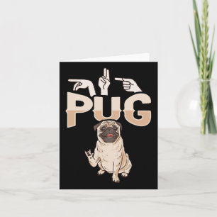 Ily Pug Gebarentaal Hand Gebaar Dove Gehoorverlies Kaart