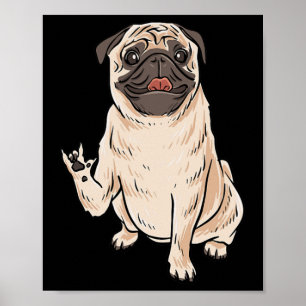 ILY PUG HOND ASL Handgebaar Doof Gehoorverlies Awa Poster
