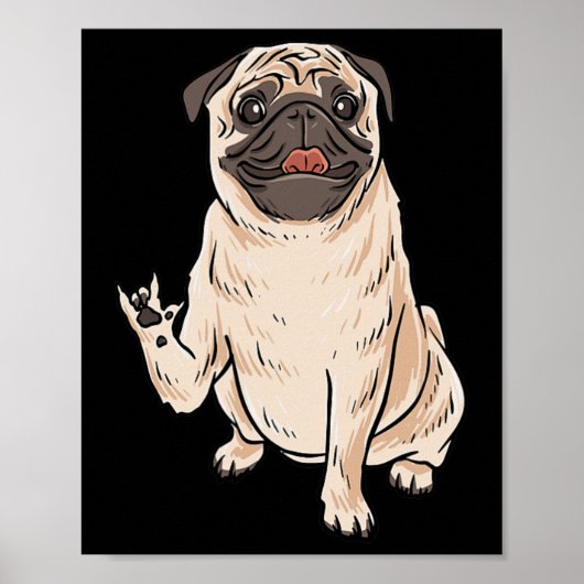 ILY PUG HOND ASL Handgebaar Doof Gehoorverlies Awa Poster (Voorkant)