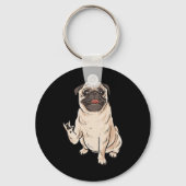 ILY PUG HOND ASL Handgebaar Doof Gehoorverlies Awa Sleutelhanger (Achterkant)