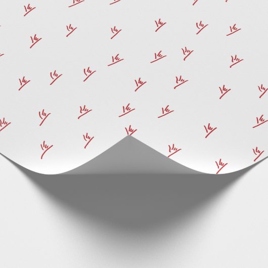 ILY Red Hand Sketch Cadeaupapier (Hoek)