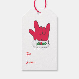 ILY Santa Glove-cadeaubonnen labels Cadeaulabel