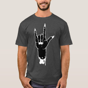 ILY Sign Language Black White T-shirt