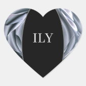 ILY Silver en Black Hart Sticker (Voorkant)