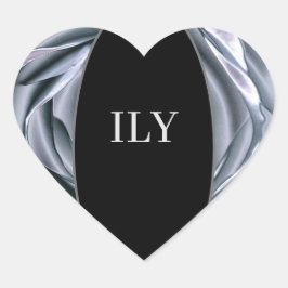 ILY Silver en Black Hart Sticker
