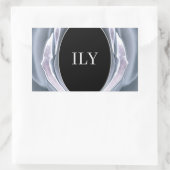 ILY Silver en Black Rectangle Sticker (Tas)