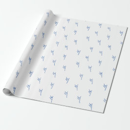 ILY Sketchy Hands Blue - Chanoeka Cadeaupapier
