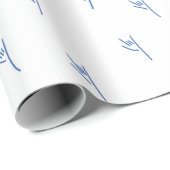 ILY Sketchy Hands Blue - Chanoeka Cadeaupapier (Rol Hoek)