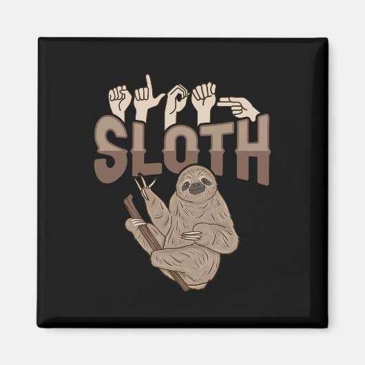 Ily Sloth Asl Hand Gebaar Dove Gehoorverlies Bewus Magneet (Voorkant)