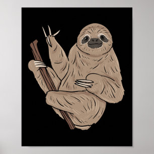 ILY Sloth ASL Handgebaar Doof Gehoorverlies Aware Poster