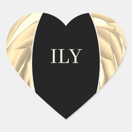 ILY Sticker Zacht Metallic Geel en Zwart (Voorkant)