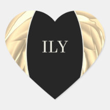 ILY Sticker Zacht Metallic Geel en Zwart
