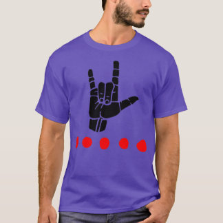 ILY-teken plus rode stippen ASL Sign Language Desi T-shirt