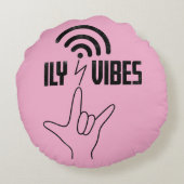 ILY Vibes - ASL Design  Rond Kussen (Achterkant)