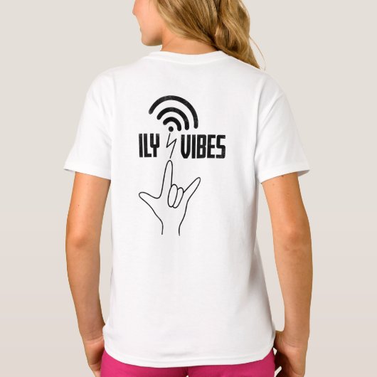 ILY Vibes - ASL Design  T-shirt (Achterkant)