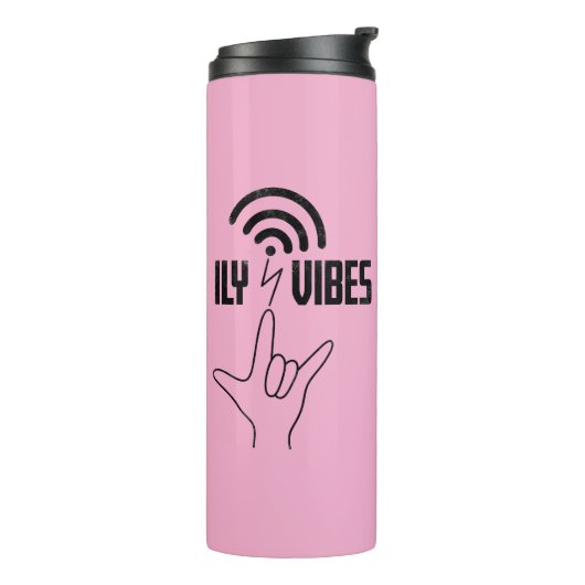 ILY Vibes - ASL Design  Thermosbeker (Gedraaid links)