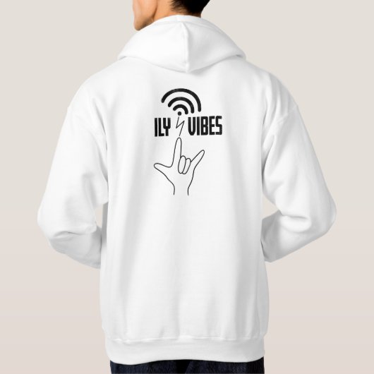 ILY Vibes - ASL-ontwerp  Hoodie (Achterkant)