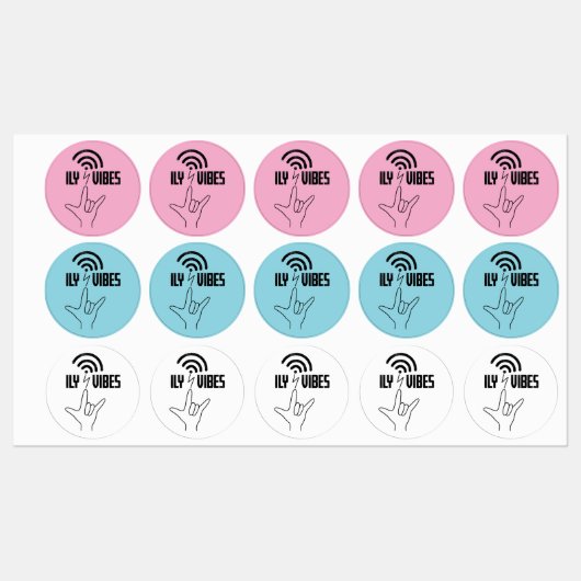 ILY Vibes - ASL-ontwerp Labels (Vel)