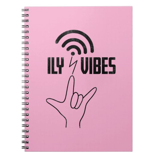 ILY Vibes - ASL-ontwerp  Notitieboek (Voorkant)