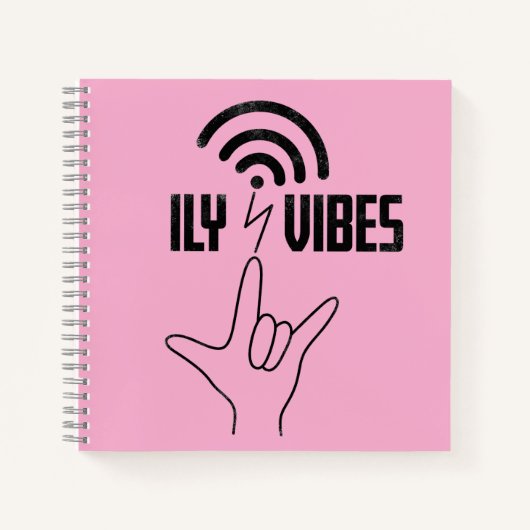 ILY Vibes - ASL-ontwerp  Notitieboek (Voorkant)