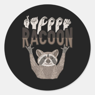 Ily Wasbeer Asl Hand Gebaar Dove Gehoorverlies Bew Ronde Sticker