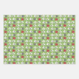 ILY Winter Handschoenen rood en groen Inpakpapier Vel