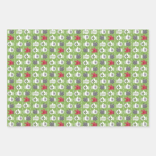 ILY Winter Handschoenen rood en groen Inpakpapier Vel (Voorkant)