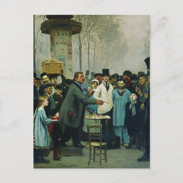 Ilya Repin - Een krantenverkoper in Parijs Briefkaart (Voorkant)