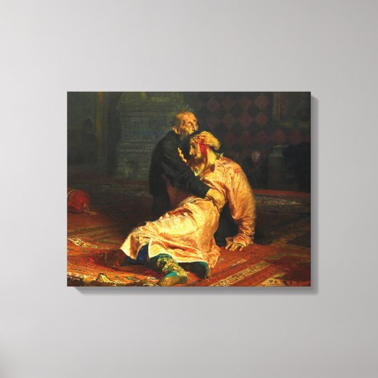 Ilya Repin - Ivan de Verschrikkelijke en zijn zoon Canvas Afdruk (Voorkant)