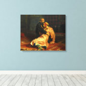Ilya Repin - Ivan de Verschrikkelijke en zijn zoon Canvas Afdruk (Insitu (Houten vloer))