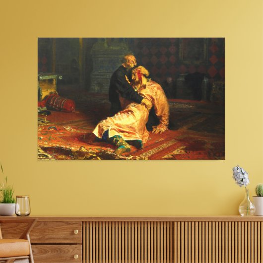 Ilya Repin - Ivan de Verschrikkelijke en zijn zoon Canvas Afdruk (Insitu (Woonkamer))