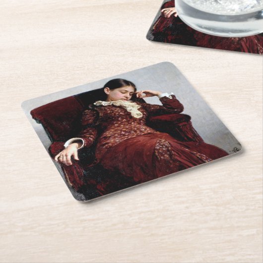 Ilya Repin neemt rust Kartonnen Onderzetters (Schuin)