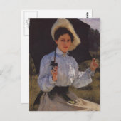Ilya Repin- Portrait of Nadezhda Repina Briefkaart (Voorkant / Achterkant)