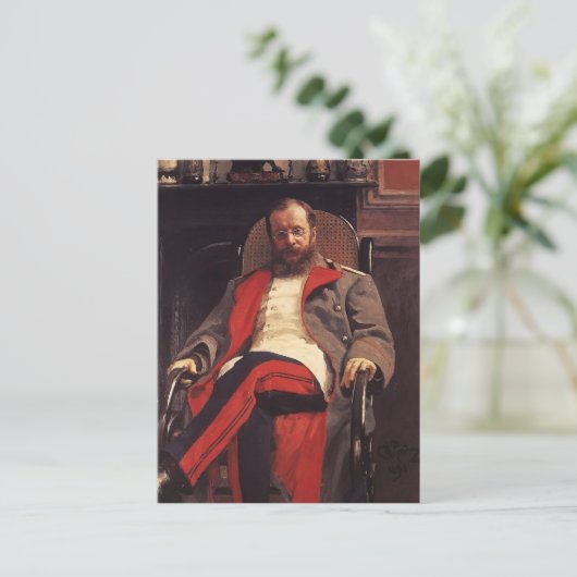 Ilya Repin - Portret van Composer Cesar Cui Briefkaart (Staand voorkant)