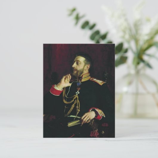 Ilya Repin-portret van de dichter Grand Prince Briefkaart (Staand voorkant)