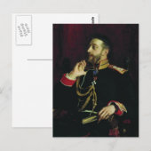 Ilya Repin-portret van de dichter Grand Prince Briefkaart (Voorkant / Achterkant)
