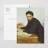 Ilya Repin - Portret van de schrijver Vsevolod Gar Briefkaart (Voorkant / Achterkant)