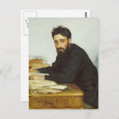 Ilya Repin - Portret van de schrijver Vsevolod Gar Briefkaart (Voorkant / Achterkant)