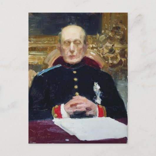 Ilya Repin - Portret van Konstantin Pobedonostsev Briefkaart (Voorkant)