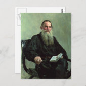 Ilya Repin - Portret van Leo Tolstoy Briefkaart (Voorkant / Achterkant)