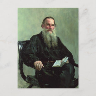 Ilya Repin - Portret van Leo Tolstoy Briefkaart