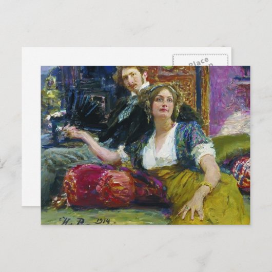 Ilya Repin-portret van Mitrofanovich Gorodetsky Briefkaart (Voorkant / Achterkant)