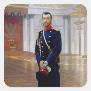 Ilya Repin- Portret van Nicholas II Vierkante Sticker