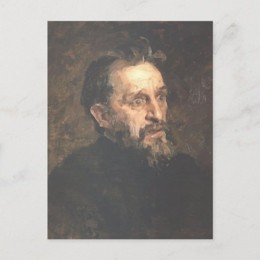 Ilya Repin- Portret van schilder Grigory Myasoyedo Briefkaart (Voorkant)
