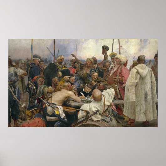Ilya Repin Reply of the Zaporozhian Cossacks Poster (Voorkant)