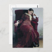 Ilya Repin-Rest. Portret van Vera Repina Briefkaart (Voorkant / Achterkant)
