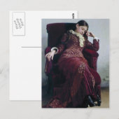 Ilya Repin-Rest. Portret van Vera Repina Briefkaart (Voorkant / Achterkant)