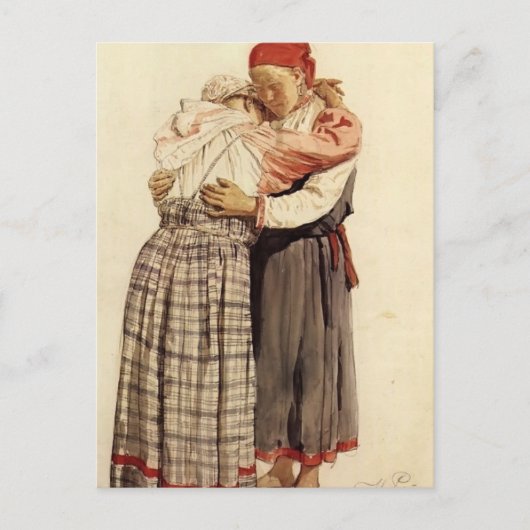 Ilya Repin: Twee vrouwen Briefkaart (Voorkant)